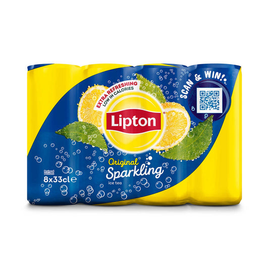 Thé Glacé Pétillant | Original | Pétillant | Faible en calories |PET | 2,06 €/l | 8 x 33 cl