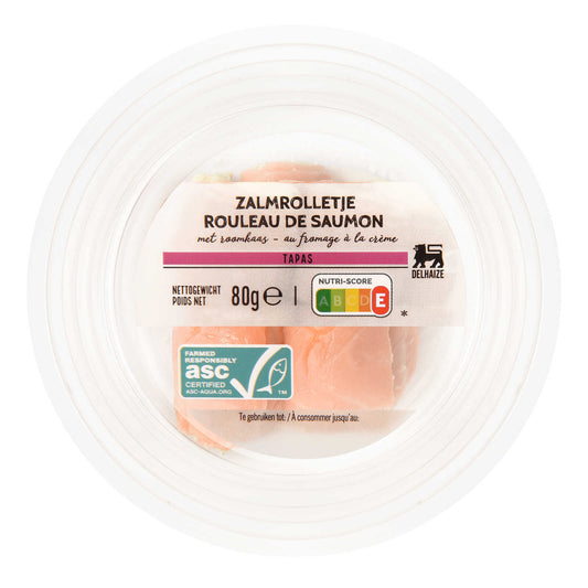 Rouleaux saumon | Fromage frais | 47,38 €/kg | 80 gr