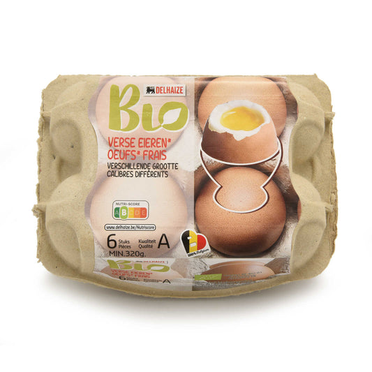 oeufs | Mix calibres | Bio | 0,49 €/pc | 6 pc