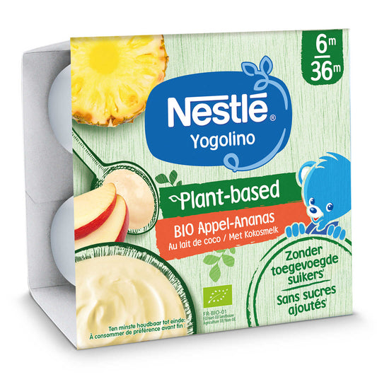 Dessert | Végétal | Pomme Ananas | dès 6 mois | Bio | 10,81 €/kg | 4 x 90 gr