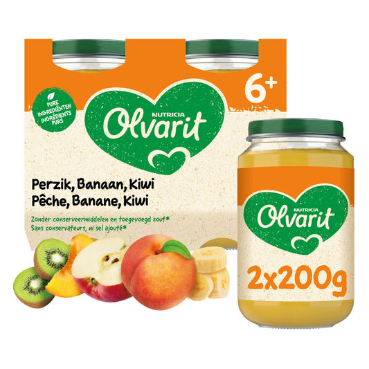 Panade | Peche Banane Kiwi | 6M | 6,63 €/kg | 2 x 200 gr