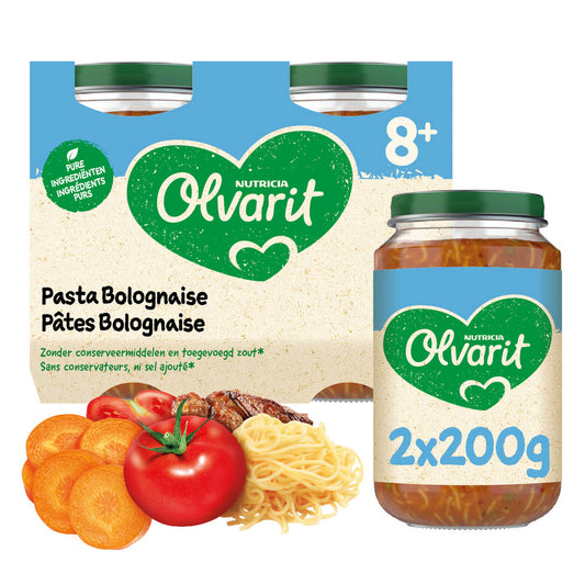 Repas | Pâtes bolognaise | 8M | 7,23 €/kg | 2 x 200 gr