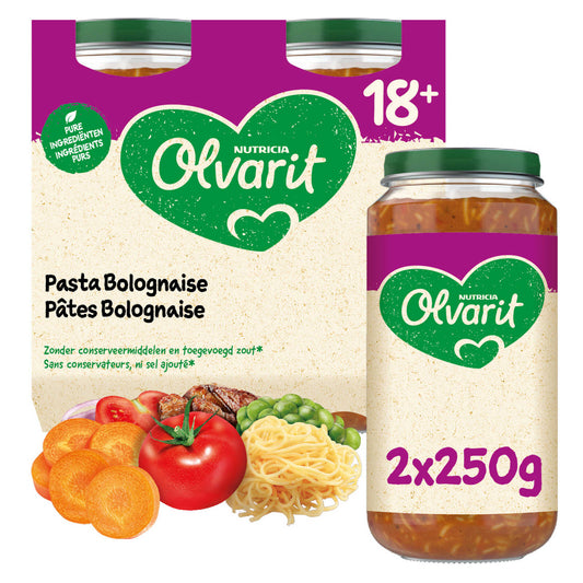 Repas | Pâtes bolognaise | 18M | 7,70 €/kg | 2 x 250 gr