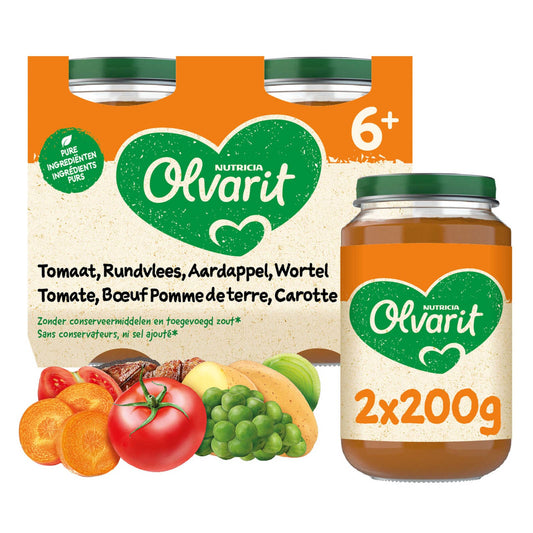 Repas | Tomate Boeuf Pomme de terre Carrotte | 6M | 7,88 €/kg | 2 x 200 gr