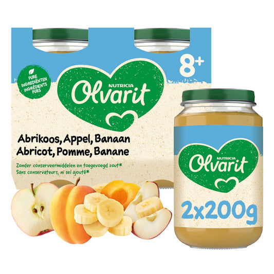 Panade | Abricot Pomme Banane Biscuit | 8M | 9,98 €/kg | 2 x 200 gr