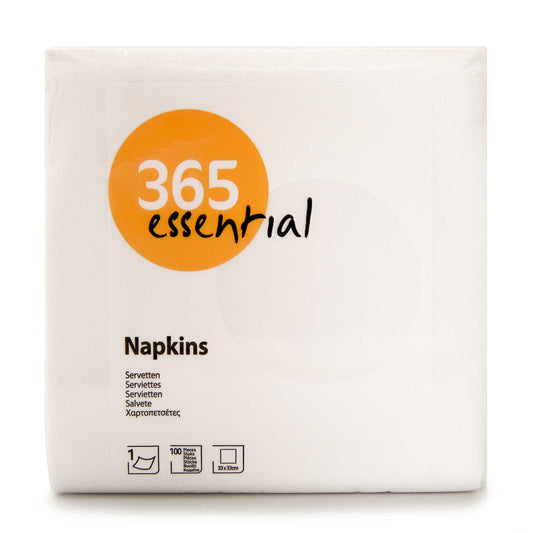Serviettes | Blanc | 1 pli | 33x33cm | 0,01 €/pc | 100 pc